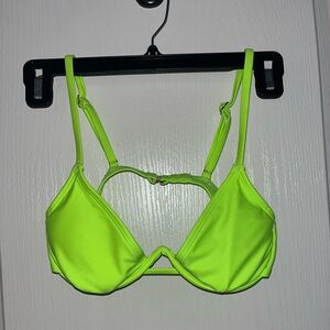 Neon Green Wired Bikini Top